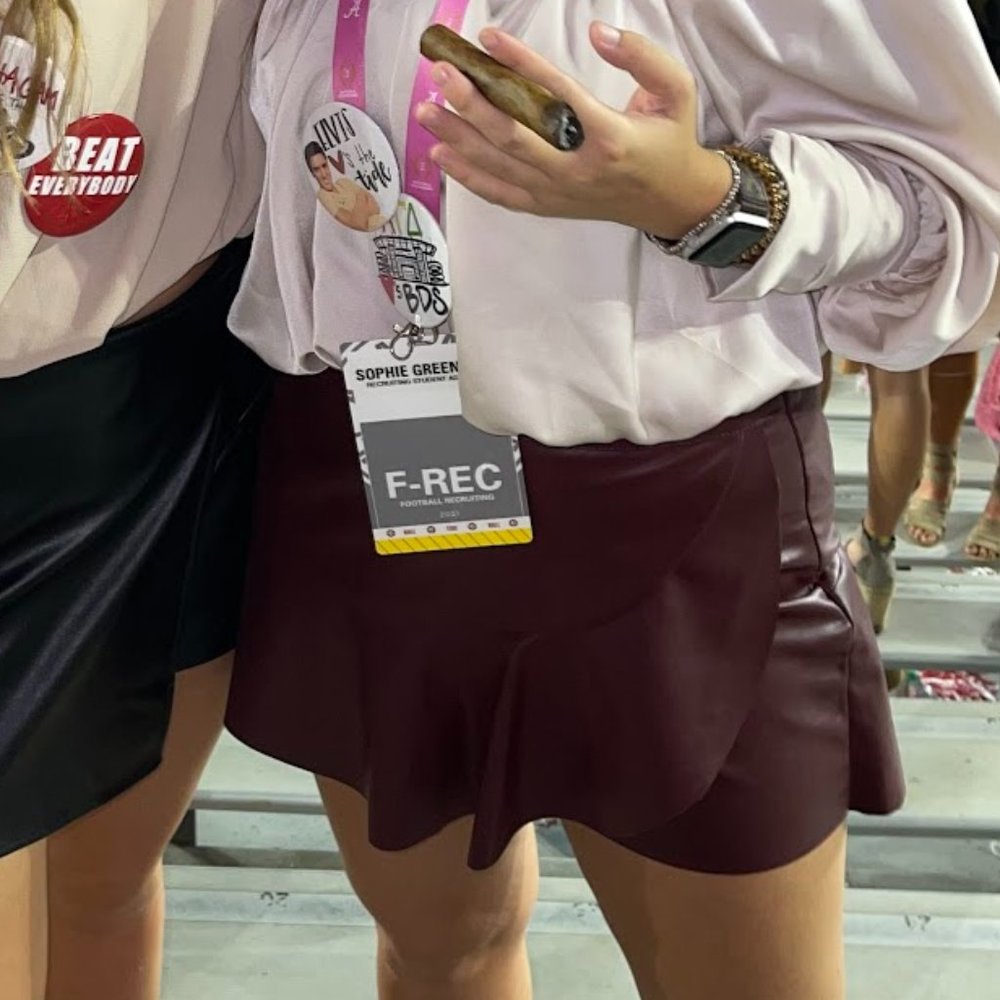 Pants Store Faux Leather Ruffle Skort